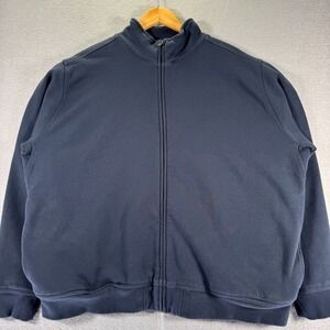 L.L Bean Katahdin Iron Works Sweatshirt Mens XL Regular‎ Navy Blue Fleece Lined